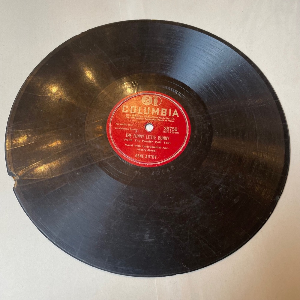 Gene Autry Vintage 78 RPM Record Columbia 38750 The Funny Little Bunny